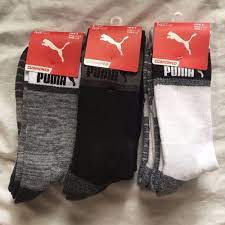 3 Pair Puma Crew Socks Men S Shoe Size 6 12 White Gray Black Sock 10 13 L8 Puma Crewsocks Mens Socks Men Shoes Size Socks Packaging