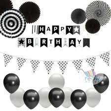 Design 0 2 dinner tema hitam putih butik benang sutera. Paket Dekorasi Hiasan Balon Ulang Tahun Happy Birthday Tema Hitam 01 Shopee Indonesia