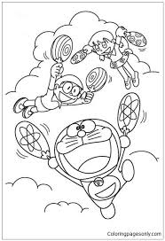 Free printable & coloring pages. Doraemon Flies With Fan Coloring Pages Doraemon Coloring Pages Coloring Pages For Kids And Adults