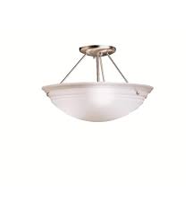 Our lamp shades are made from a variety of materials like linen, silk, burlap and more! Kichler 3122ni Cove Molding Top Glass 3 Bulb Incandescent Semi Flush Ceiling Light With Bowl Shaped Glass Shade