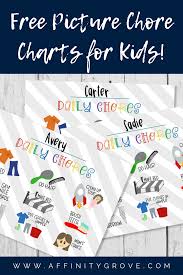 Free Chore Chart For Kids For Everday Chores Kids Chore Chart Printable Chore Chart Kids Preschool Chore Charts