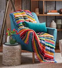 They make your bed look put together all while providing you with extra comfort and coziness at night before bedtime. Craft Kits Knitting Quilting Plus More Better Homes And Gardens Shop Rainbow Crochet Crochet Home Crochet Throw