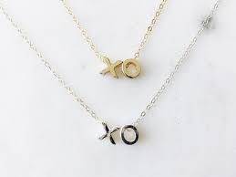 Xo Necklace Hugs And Kisses Dainty Letter Necklace Love Etsy Xo Necklace Friendship Jewelry Gold Friendship Jewelry