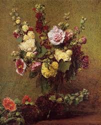 Celebrating the seasons with beautiful flowers! Hollyhocks 1892 Henri Fantin Latour Wikiart Org