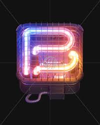 Neon png design resources · high quality transparent png vector graphics, effects, clipart, stickers, templates & photos. B From Ultraviolet Neon Font In Metal Case On Yellow Images Creative Fonts