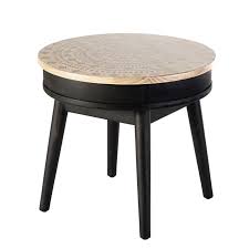 Table Basse Ronde Motifs Graphiques Noirs Mayana Maisons Du Monde En 2020 Table Basse Ronde Table Basse Table