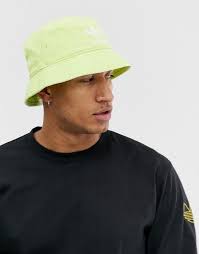 Adidas Bucket Hat Black Gold Adidas Originals Bucket Hat In Yellow Asos Bucket Hat Bucket Hat Outfit Outfits With Hats