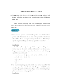 Doc Operasi Hitung Bilangan Bulat Irma Suryani Academia Edu