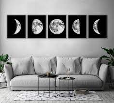 Large Wall Art Digital Download Art Moon Decor Space Art Etsy Wall Decor Bedroom White Wall Decor Wall Decor Living Room