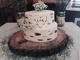 Bridal Shower Rustic Cake Wedding Cake Birch Tree Bark Nature Stump Baby S Breath Ini Bridal Shower Cakes Rustic Bridal Shower Rustic Wedding Cake Tree