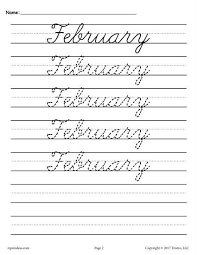 12 Months Of The Year Cursive Handwriting Worksheets Cursive Handwriting Worksheets Cursive Writing Worksheets Cursive Worksheets