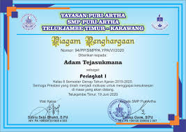 Contoh piagam pesantren kilat ramadhan. Kenaikan Kelas Penganugerahan Prestasi Siswa Secara Virtual Berita Smp Puri Artha