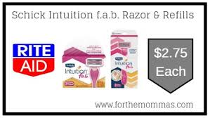 Swapping out your old razor refill with a fresh one couldn't be easier. Rite Aid Schick Intuition F A B Razor Refills Only 2 75 Each Starting 7 21