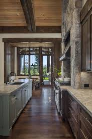 Gorgeous Rustic Mountain Retreat With Stylish Interiors In Martis Camp Rustic House Timber House Cottage Kitchens