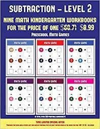 Preschool math worksheets and printable pdf handouts. Buy Preschool Math Games Kindergarten Subtraction Taking Away Level 2 30 Full Color Preschool Kindergarten Subtraction Worksheets Includes 8 Printable Kindergarten Pdf Books Worth 60 71 Book Online At Low Prices In India Preschool