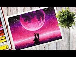 How To Draw A Beautiful Purple Moonlight Scenery With Oil Pastel Step By Step Youtube Soft Pastels Drawing Oil Pastel Colours Oil Pastel Art