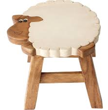 Handmade Solid Wood Child S Stool With Sheep Shaped Stool Wooden Stools Animal Stools Kids Stool