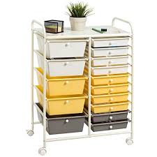 Cassette impilabili cassetta da pesca. Fotoe20 It Shop Costway Carrello Con Ruote Carrello Di Stoccaggio Con 15 Cassetti Impilabili Per Cucina Giallo