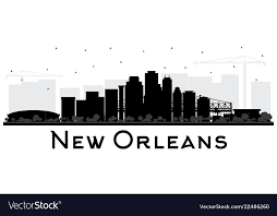 New Orleans Louisiana City Skyline Silhouette Vector Image On Vectorstock City Skyline Silhouette Skyline Silhouette New Orleans Skyline