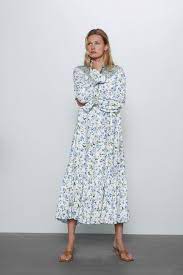 Printed Rustic Dress Zara United States Rustic Dresses Dresses High Collar Dress