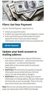 If you'd like to give the irs your direct deposit information or check when your refund is going to be deposited or mailed, the irs will have a get my refund tool this week available. Why Haven T I Received My Stimulus Check Steps To Get Your Economic Impact Payment