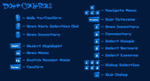 A membrane keyboard is a computer keyboard whose keys are not separate, moving parts, as with the majority of other keyboards, but rather are pressure pads that have only outlines and symbols printed on a flat, flexible surface. Keyboard Pc Controls Day Of The Tentacle Remastered Game Guide Walkthrough Gamepressure Com