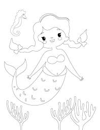 Grab 15+ free printable cute mermaid coloring pages for kids and your family will be happily coloring because there are 16 cute mermaid coloring sheets to print and color, downloading each one grab 12 months of free printable mermaid calendar for 2021 plus a year at a glance calendar. Easy Mermaid Coloring Pages For Kids Drawing With Crayons