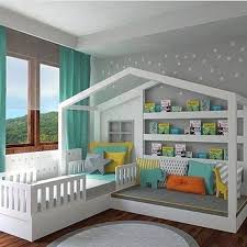Sleeping Bed And Day Bed In One With Reading Shelves Space Saving Kids Room Furniture Design And Layout Toddler House Bed Toddler Rooms Creative Kids Rooms