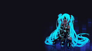 Find neon anime art image, wallpaper and background. Hd Wallpaper Anime Art Blue Hair Long Hair Anime Girl Neon Wallpaper Flare