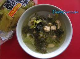 Foto menu masakan santi catering. Sop Kuah Daging Babi Sawi Asin Pickled Mustard Green Soup With Pork Piggy Out