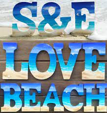 Painted Wood Ocean Beach Letters - Beach Home Decor Design & Lifestyle Ideas
