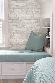 Wallpops Grey White Brick Reusable Peel Stick Vinyl Wallpaper Hautelook Brick Wall Bedroom Brick Wallpaper Bedroom Brick Bedroom