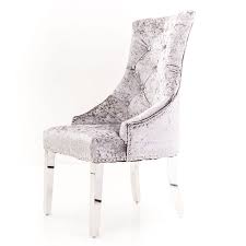 Lyon Silver Velvet Dining Chair With Lion Knocker And Chrome Legs Velvet Dining Chairs Dining Chairs Chair