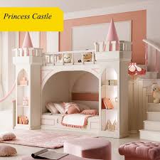 0125tb005 European Style Modern Girl Bedroom Furniture Princess Castle Children Bed With Slide Storage Cool Kids Bedrooms Little Girl Rooms Childrens Bedrooms