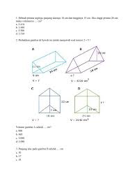 Jika tinggi prisma adalah 20 cm. Soal Prisma Segitiga