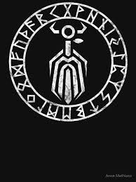 Odin Mask Futhark Runes Circle Norse Mythology T Shirt By Anne Mathiasz In 2020 Norse Mythology Futhark Runes Norse