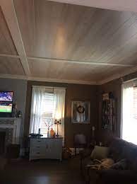 Tile installation ceiling tiles polystyrene tiles tile warehouse decor wall panels ceiling tile paneling. 4x8 Sheets Of Cedar Coastal Paneling On The Ceiling With Faux Beams Paneling Sheets House Design Wood Wallpaper Living Room