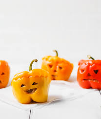 Vegan Jack O Lantern Stuffed Bell Peppers Daughter Of Seitan