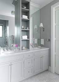 Add contemporary cool to your master bath with this newtown 72 double bathroom vanity set. Bathroom Vanity With Center Tower Design Ideas
