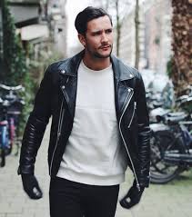 Yuki Kempees Wearing Won Hundred Lango Sweatshirt And Ray Leather Jacket Leather Jacket Men Mens Leather Jacket Biker Biker Jacket Men