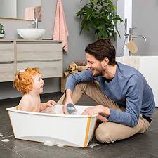 For newborns, the bath can be paired with the stokke flexi bath newborn support that is ergonomically designed to fit the baby's body shape. Stokke Flexi Bath White Foldable Baby Bathtub Lightweight Durable Easy To Store Convenient To Use At Home Or Traveling Best For Newborns Babies Up To 48 Months Pricepulse