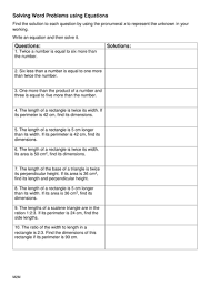Word problems worksheet 5 pdf view answers. Solving Word Problems Using Equations Teaching Resources