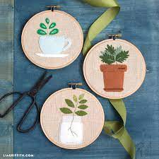 Romantic gift for you promise room decor for your home size wood hoop 17. Easy Diy Embroidery Plants Wall Art