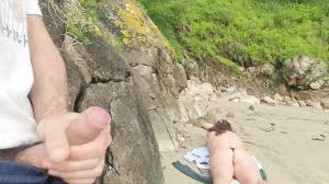Dick Flash on the Beach I Jerk off to a MILF She Showed Her Pussy and Tits