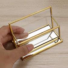 Personalized business card holder, leather bifold credit card case, customized business card holders with embossed initials, slim card case. Hipiwe Glass Business Card Holder Stand Vintage Gold Metal Name Card Display Stand Office Desktop Countertop Business Card Organizer Pricepulse