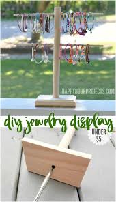 They are made out of maple and the feet are 3/8 birch dowels.written. Diy Jewelry Display Stand Happy Hour Projects