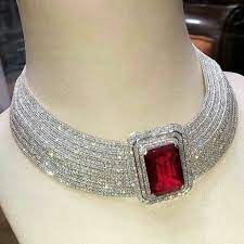 Ruby And Diamond Necklace Ruby And Diamond Necklace Diamond Choker Necklace Fabulous Jewelry