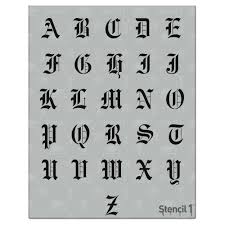 Stencil1 Old English Font 1 Letter Stencil 8 5 X 11 Lettering Alphabet Fonts Lettering Alphabet Lettering Fonts