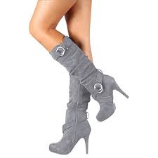 Plate ou à talons, la botte est l'un de nos modèles de chaussures préférés, qui ne se. Minetom Bottes De Femme Daim Stiletto Talons Haut Sexy Boots Automne Hiver Mode Casual Chaussures Bottes Longues Gris Cdiscount