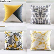 Capa De Almofada Amarela E Cinza Estilo Nordico Almofadas Decorativas Capa De Almofada Cinza Amarelo Geometrica Almofadas Covers Home Dec Decoracao De Almofadas Almofadas Geometricas Almofadas
